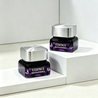 Pot en verre carré personnalisé à épaule plate pour crème, 30g 50g, vide, pour soins de la peau, avec couvercle en plastique