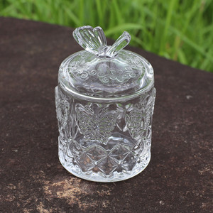 Gelas Kristal Bentuk Kupu-kupu untuk Permen dengan Tutup, Stoples Lilin Kaca, Wadah Penyimpanan Gula, Perhiasan, dan Kapas - Product Image 4