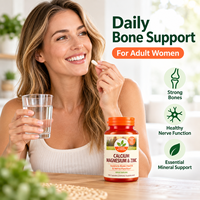 Capsules de calcium, magnésium et zinc en marque privée, santé des os, fonction nerveuse, soutien immunitaire, femmes, 100 capsules