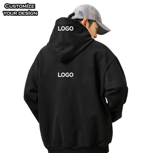 Wholesale 500-600 Gsm Cotton French Terry <b>Pullover</b> Hooded Sweaters Plus Size Long Blank Hoodie Custom Embroidery Printing Hoodie - Product Image 2