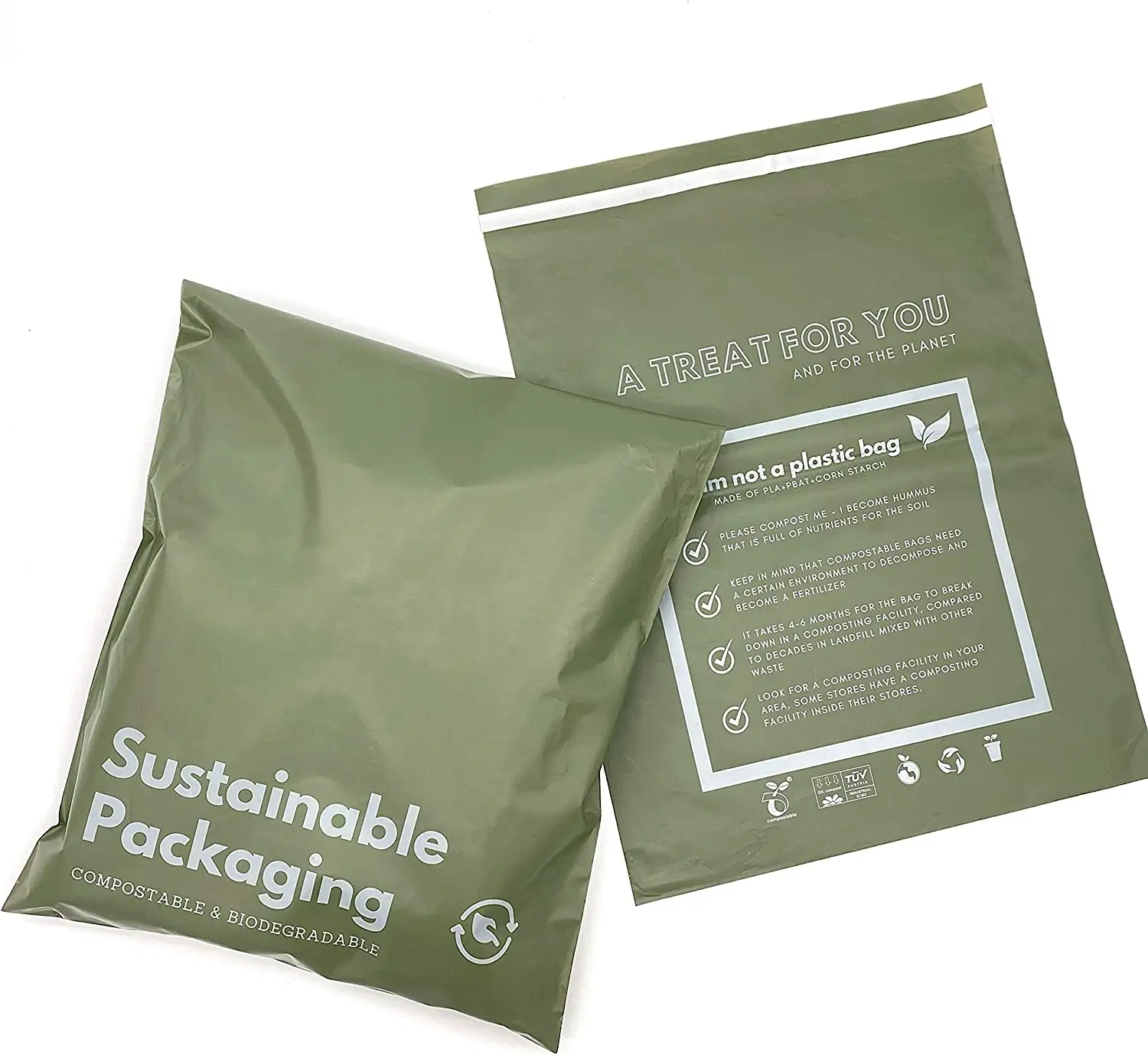 Wholesale Waterproof Custom Logo Printed 100% biodegradable Compostable Poly mailers courier bag