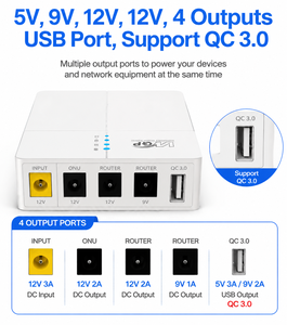 WGP 27w 13500mAh เครื่องสำรองไฟ UPS 5v 9v 12v สำหรับเราเตอร์และโมเด็ม  แหล่งจ่ายไฟสำรองแบบพกพา ทนทานต่อการใช้งาน สำหรับเราเตอร์ Wifi - Product Image 3