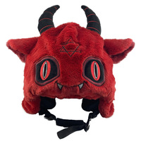 Nouveau modèle 2026 |   Housse de casque de ski unisexe Southern Hemisphere en peluche sombre à motif dessin animé pour décoration Kappa Catwoman Vampire Zombie pour sports d'hiver pour enfants