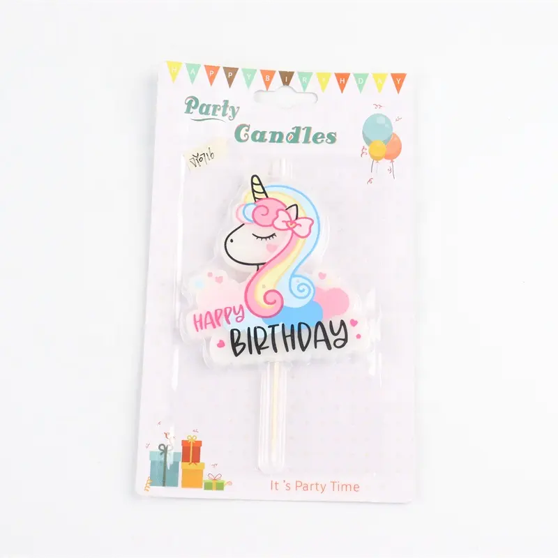 Manufacturers Happy Birthday cartoon unicorn birthday candles