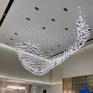 Suspension Cristal Moderne Lampe Plafond Déco Ouest Art Goutte Lumière Teinté Lumières Éclairage Orme Luminaires Verre Pendentif Led Lustre - Product Image 1