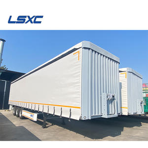 Semi-remorque de <span class=keywords><strong>camion</strong></span> à rideau latéral de grande capacité de 92m * 3 pour le <span class=keywords><strong>transport</strong></span> de marchandises générales et de matériaux de construction en acier - Product Image 2