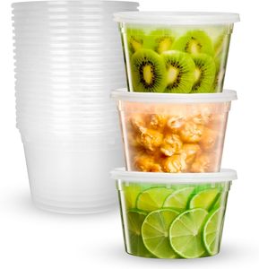 16/24/32 oz <b>Clear</b> Salad PP Food <b>Container</b> Plastic Deli Soup Cup Jar Box Round Bowl Disposable toGo Noodle Storage With Lid - Product Image 1