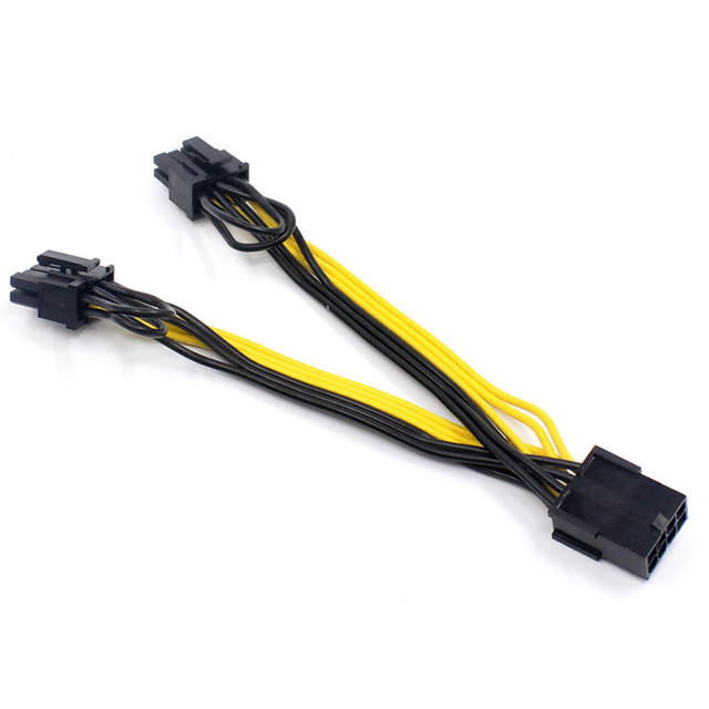 PCI-E Graphics Video Card 8Pin Male to Dual 2-port Female Power Cable Cord 18AWG Wire for Nvidia Tesla K80 M40 M60 P40 P100 GPU