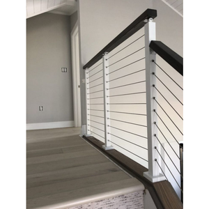 <span class=keywords><strong>Garde</strong></span>-<span class=keywords><strong>corps</strong></span> <span class=keywords><strong>en</strong></span> câble d'acier inoxydable moderne et minimaliste pour terrasse et escalier extérieur avec système de tension horizontale pour villa - Product Image 2