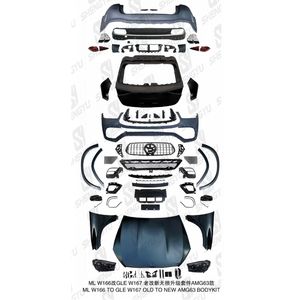 Kit carrosserie pour <span class=keywords><strong>Mercedes</strong></span> Benz ML W166 12-19, modification en GLE63 A-<span class=keywords><strong>MG</strong></span> avec phares, feux arrière, capot, ailes - Product Image 6
