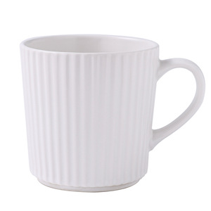 Taza de Cerámica Minimalista a Rayas, Gran Capacidad, Blanca, Gris, Marrón, Color Café, Regalo, Uso Doméstico - Product Image 2