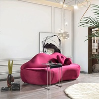 Canapé Yicheng de luxe léger pour salon de beauté, canapé paresseux rose et rouge sexy, mobilier de chambre à coucher en gros à vendre