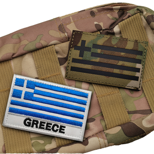 Patch brodé tactique du drapeau grec, couleur bleue, réfléchissant au laser IR, pour sac EDC, chapeau ou toile, drapeau grec - Product Image 4