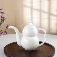 Vaisselle de restaurant écologique en porcelaine blanche pure, design personnalisé, service à thé en porcelaine fine en forme de gourde