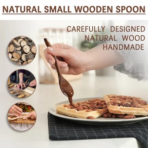 Cuillères en bois très vendues pour le miel, parfaites pour le thé, le café et la soupe, petit ensemble de cuillères de service en bois - Product Image 3