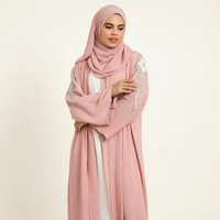 Abaya brodée de cristaux pour femmes, vêtements islamiques modestes ouverts