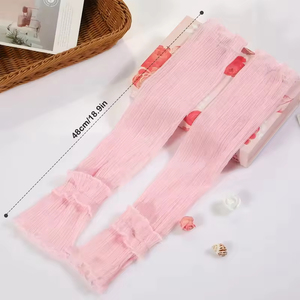 Manicotti da ciclismo da <span class=keywords><strong>donna</strong></span> per uso quotidiano, protezione UV, in rete traspirante con pizzo laterale a <span class=keywords><strong>fiori</strong></span>, effetto rinfrescante - Product Image 5