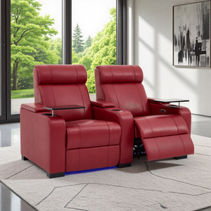 Canapé Télescopique Multifonctionnel en Cuir de Vachette Première Couche Style Nordique avec Rangement Intégré pour Home Cinéma et Petits Appartements - Product Image 3