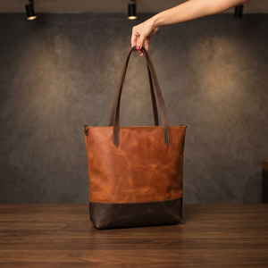 Vintage Style Genuine Leather Clutch Zipper Closure Waterproof Lightweight Shoulder Strap 3L+ Large Capacity Girls - Product Image 1