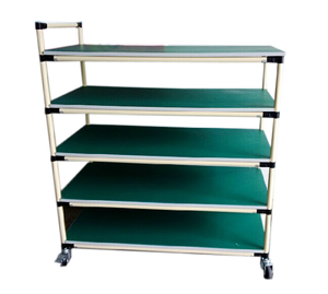 Carrito de taller Antiestático de acero con estantes de tubo compuesto, carro móvil de 48V para clasificación de línea de montaje - Product Image 3