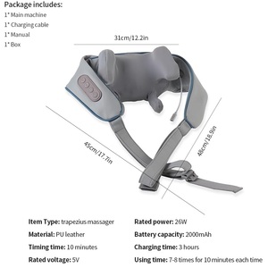 6D alat pijat nirkabel memijat Shiatsu, pemijat tanpa kabel elektrik untuk leher, bahu, kaki dan pinggang untuk pereda target - Product Image 6