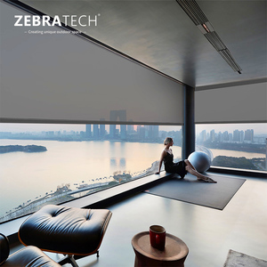 Màn che nắng tự cuốn ngoài trời hiện đại, chạy bằng năng lượng mặt trời, có động cơ, kiểu rèm cuốn, rèm điện, chất liệu kim loại, họa tiết dọc, rèm cửa sổ trời - Product Image 6