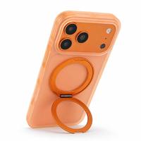 Coque de téléphone magnétique avec anneau rotatif à 360°, support en acrylique mat anti-jaunissement, antichoc en TPU pour iPhone 17 Pro Max 16 15 14 13 12