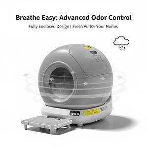 Geschlossene Automatische Smarte Katzentoilette mit Selbstreinigung und Geruchsfilter, Einfache Reinigung, 78L Innenraum, Rund, für Große Katzen - Product Image 6