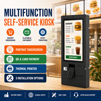 Kiosque en libre-service sur pied avec lecteur de code QR, lecteur de cartes et imprimante thermique