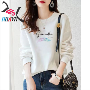Sweatshirt Women's Autumn and Winter New Casual and Versatile Fashion Trend Loose Thin Lazy <b>Style</b> Round Neck Tops - Product Image 6