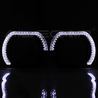 Feux de jour universels pour voiture 5D Slim Version 3CM, anneau halo LED en forme de C, effet œil d'ange en cristal, système d'éclairage automobile 12V