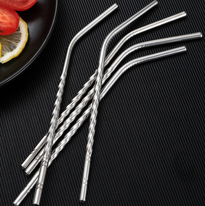 Pailles réutilisables en acier inoxydable SFST0303, 6 droites, 6 courbées, personnalisables - Product Image 4