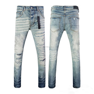 Jeans da <span class=keywords><strong>Uomo</strong></span> di Qualità Superiore in 100% Cotone Marchio di Tendenza Firmati <span class=keywords><strong>Pantaloni</strong></span> Vintage in <span class=keywords><strong>Denim</strong></span> con Etichetta Vestibilità Aderente per <span class=keywords><strong>Uomo</strong></span> - Product Image 2