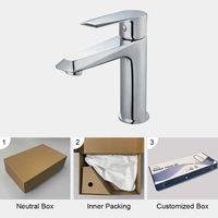 Robinet mélangeur de lavabo polyvalent pour toutes les salles de bain, finition chromée de qualité supérieure, montage sur plan, eau froide et chaude