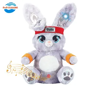 2024 nouvelle histoire populaire racontant chantant poupée Kawai doux peluche commande vocale animaux électrique longues oreilles lapin en peluche jouet