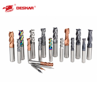 Untuk DESKAR 4-Flute Tungsten Carbide End Mill Cutting Tool Flat CNC Steel Cutter dengan Lapisan Altin OEM Dapat Disesuaikan