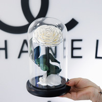 Rose éternelle romantique en verre, fleur préservée pour la Saint-Valentin, la fête des mères, décoration intérieure