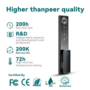 Cerradura Inteligente para Puerta de Entrada de Aleación de Aluminio con Certificación IP65, WiFi, Reconocimiento Facial 3D, Huella Dactilar, Nube Digital, Pantalla Grande con Video - Product Image 3