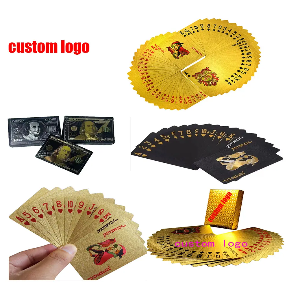 Juego de cartas de preguntas para adultos de alta calidad personalizado póker negro oro blanco juego de cartas personalizado familiar fabricantes servicios de impresión