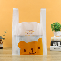 Sacs en PE durables pour T-shirts avec motifs Ours/Lapin/Girafe, thermoscellables, jetables, personnalisables pour supermarchés et usage animalier