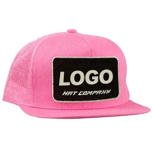 Casquette Trucker en Maille avec Patch Tissé Personnalisé, Visière en Sergé de Coton Respirant, Casquette Snapback Décontractée avec Logo OEM, Casquette de Baseball Personnalisée avec Logo OEM en Maille - Product Image 1