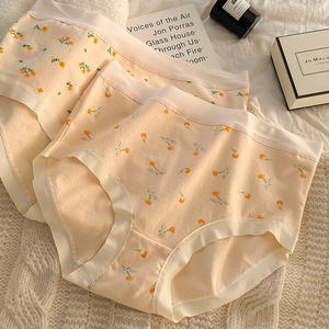 Ropa interior estampada de algodón modal para mujer, cintura alta, talla grande, moda, sin rastro, seda de morera, entrepierna antibacteriana - Product Image 2