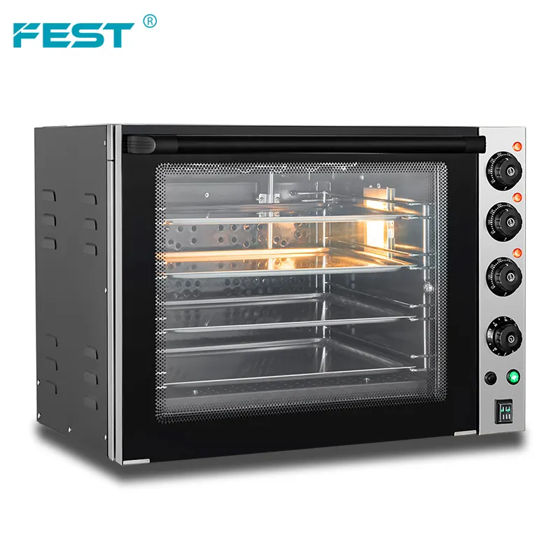 Độc Boong Turbofan Đối Lưu Lò Điện Knob Bánh Mì Lò 60 Lít Thương Mại Pizza Lò Bán