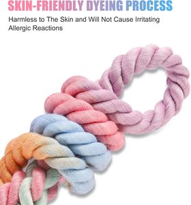 สายจูงสุนัขแบบเชือกถักมือ สีชมพูและสีม่วง สำหรับสุนัขขนาดกลางและขนาดใหญ่ วันวาเลนไทน์ - Product Image 3
