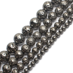 Perles en pierre <span class=keywords><strong>de</strong></span> lave noire naturelle en gros, perles en pierre <span class=keywords><strong>de</strong></span> lave pour la fabrication <span class=keywords><strong>de</strong></span> bijoux 4mm 6mm 8mm 10mm 12mm - Product Image 3
