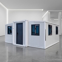 Maison conteneur blanche extensible, maison modulaire préfabriquée, structure en acier, double aile, 2 chambres, maison de vacances, vente en gros OEM