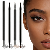Crayon Gel Double Tête 2-en-1 Haute Qualité pour Sourcils et Eyeliner, Maquillage Minéral Waterproof Longue Durée, Rehausseur de Sourcils