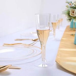 Flûtes à champagne jetables en plastique PS transparent avec logo personnalisé OEM pour la restauration et les célébrations - Product Image 2
