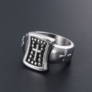 Cross <b>Ring</b> Men's <b>Titanium</b> Steel Punk Style Fashion Jewelry SA285 - Product Image 4