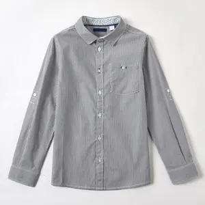 Vêtements tendance pour enfants garçons chemises formelles à manches longues pour enfants en coton